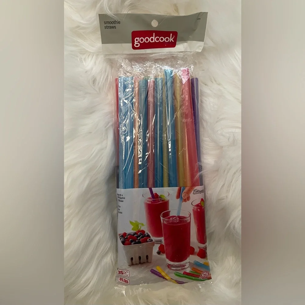GoodCook Assorted Color Smoothie Straws - Pack of 25